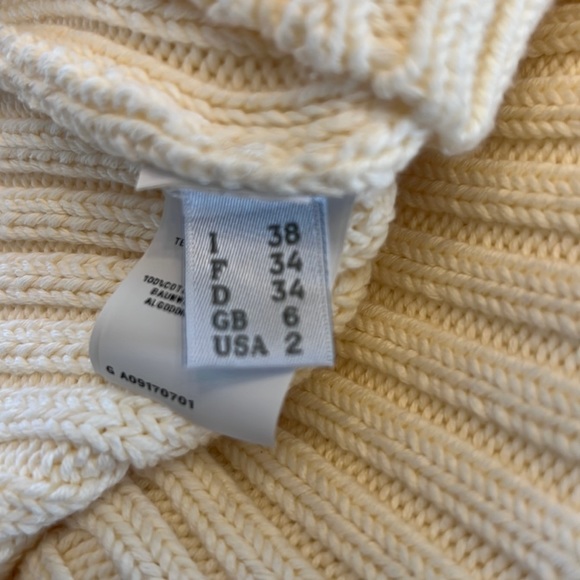 💋Philosophy Di Lorenzo Serafini cropped Off Shoulder HandKnit Sweater in Natural - Picture 12 of 13